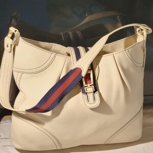 Etienne Aigner Off White Leather Shoulder Bag Women's Purse